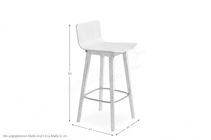 #808 Bar Stool von Skovby - Barhocker Eiche weiß geölt