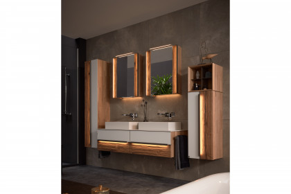Jarin von Musterring - Badezimmer Altholz-Eiche/ Colorglas weiß