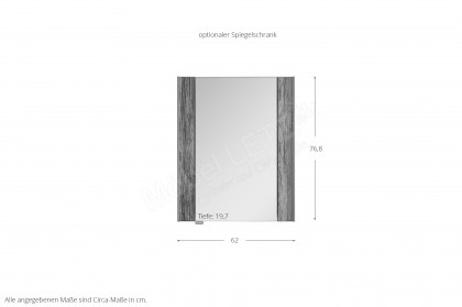 Jarin von Musterring - Badezimmer Altholz-Eiche/ Colorglas weiß