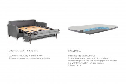 HU-LS23121 von Hukla - Schlafsofa 120 x 200 cm in Silber