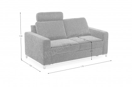 HU-LS23121 von Hukla - Schlafsofa 120 x 200 cm in Silber