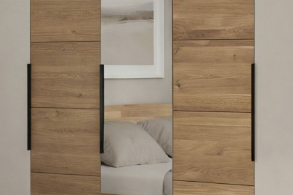 Tom von Elfo Möbel - Schrank ca. 250 cm breit kaschmir - Eiche - Spiegel