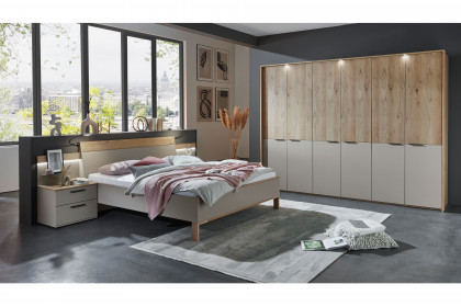 Cuneo-sleeping von Disselkamp - Schlafzimmer taupe - Balkeneiche