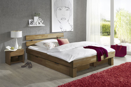 Jenny von Elfo Möbel - Futonbett 140x200 cm Wildeiche + Stauraum-Bettkästen