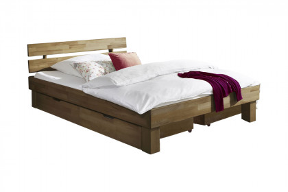Jenny von Elfo Möbel - Futonbett 140x200 cm Wildeiche + Stauraum-Bettkästen