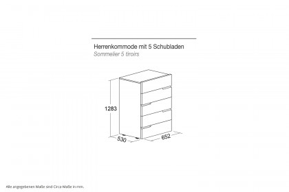 Fredi von Morassutti - Herrenkommode Eiche Furnier Rovere moka