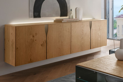Vinci von LEONARDO Living - Sideboard in Asteiche und Absetzung in Champagne
