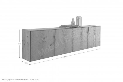 Vinci von LEONARDO Living - Sideboard in Asteiche und Absetzung in Champagne