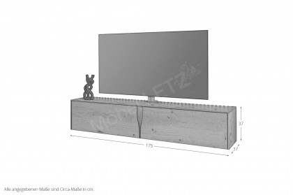 Vinci von LEONARDO Living - Lowboard in Asteiche und Akzent Metall champagne