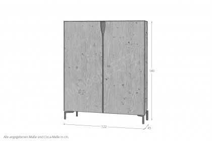 Vinci von LEONARDO Living - Highboard in Eichenfurnier mit Designfüßen