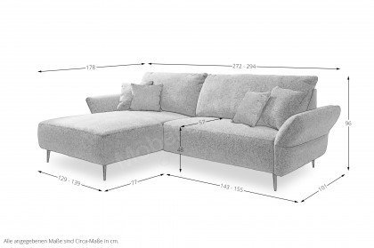 Vanilla von Benformato - Ecksofa brombeere