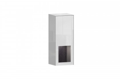 Vinci von LEONARDO Living - Hängevitrine in weißem Glas mit Furnierrückwand
