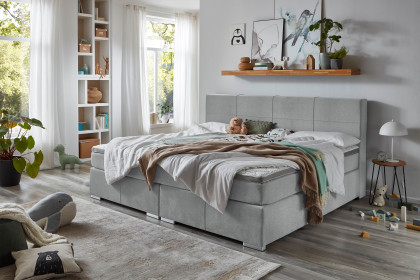 Linz-BX2610 von Sun Garden - Familien-Boxspringbett silber