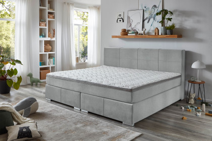 Linz-BX2610 von Sun Garden - Familien-Boxspringbett silber
