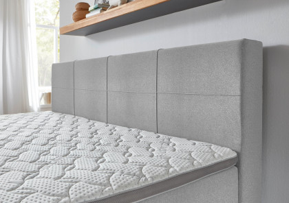 Linz-BX2610 von Sun Garden - Familien-Boxspringbett silber