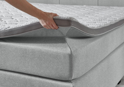 Linz-BX2610 von Sun Garden - Familien-Boxspringbett silber