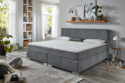 Linz-BX2610 von Sun Garden - Familien-Boxspringbett grau