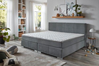 Linz-BX2610 von Sun Garden - Familien-Boxspringbett grau