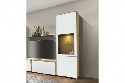 Vinci von LEONARDO Living - Vitrine in Eiche und weißem Lack