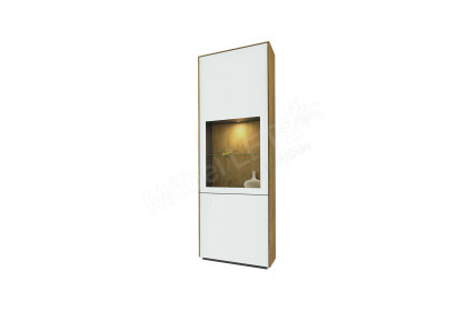 Vinci von LEONARDO Living - Vitrine in Eiche und weißem Lack