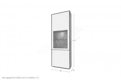 Vinci von LEONARDO Living - Vitrine in Eiche und weißem Lack