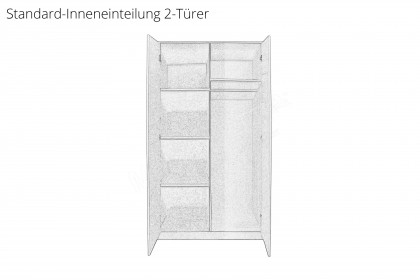 Pia-sleeping von Elfo Möbel - schmaler Kleiderschrank 2-türig Kernbuche teilmassiv