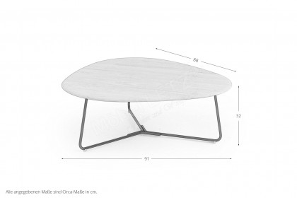 Tripod von Pode - Couchtisch aus Eiche in Bright white gebeizt