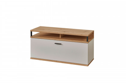 Basset von IDEAL Möbel - Garderobenbank Modern White & Artisan Eiche