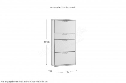Siena von Rietberger - Garderobe in Lack Terra/ Nussbaum