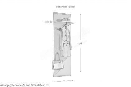 Siena von Rietberger - Garderobe in Lack Terra/ Nussbaum