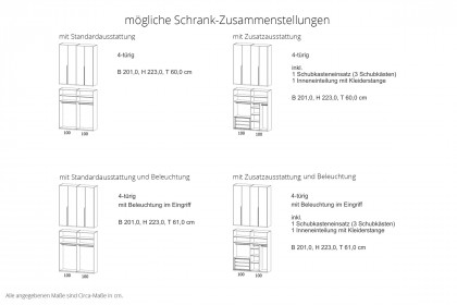 Venice von set one by Musterring - Drehtürenschrank fango ca. 223 cm hoch