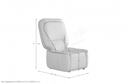 7376 von Himolla - Sessel mit Hockerfunktion marmor
