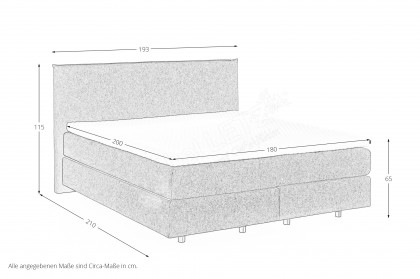 HU-BX25023 von Hukla - Boxspringbett KT 25092 anthrazit