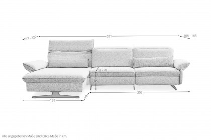 1077 von Himolla - Ecksofa links rose