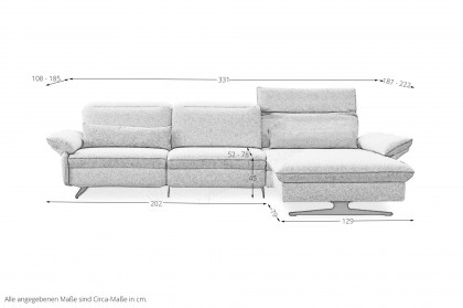 1077 von Himolla - Ecksofa rechts rose