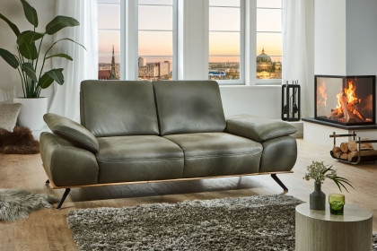 PN-EM18063 von Polinova - Ledersofa olive