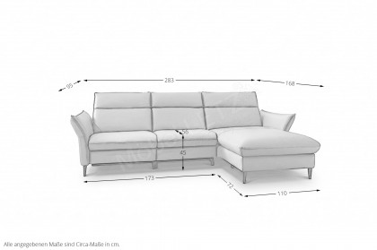HU-RL21014 von Hukla - Ecksofa rechts granit