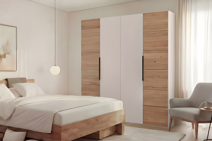 Jasper & Tom von Elfo Möbel - Single-Schlafzimmer kaschmir - Eiche massiv