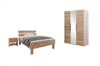 Jasper & Tom von Elfo Möbel - Komfort-Schlafzimmer creme - Eiche massiv