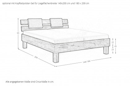 Jasper & Tom von Elfo Möbel - Komfort-Schlafzimmer creme - Eiche massiv