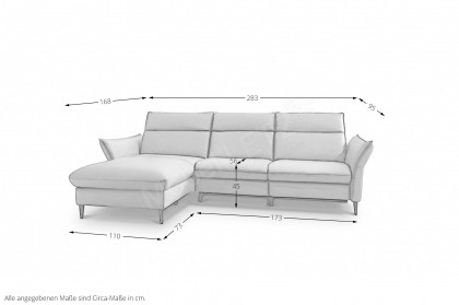 HU-RL21014 von Hukla - Ecksofa links granit