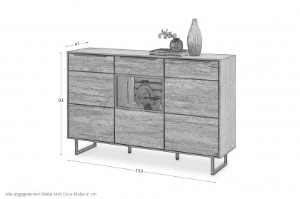 Jackson von set one by Musterring - Sideboard 2645 Eiche inklusive Beleuchtung