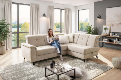 Verso von Sit & More - Polstersofa rechts creme