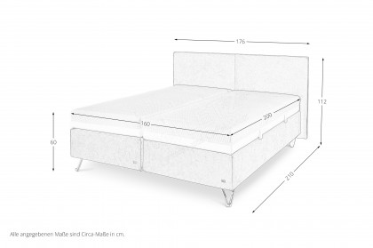 Adesso von RUF Betten - Boxspringbett KTC dunkelblau
