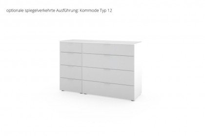 Kommode Typ 13 von JUTZLER - Schubkommode schwarz - Glas hellgrau matt