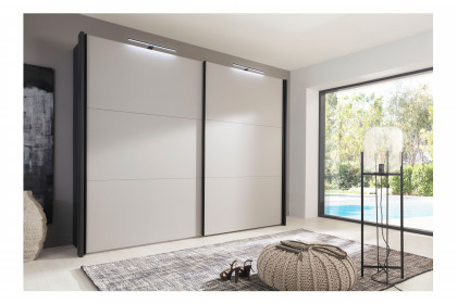 Glasgow von Wiemann - Schwebetürenschrank graphit - Mattglas grau