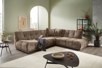 Italia von Benformato - Ecksofa rechts braun