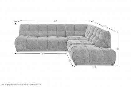 Italia von Benformato - Ecksofa rechts braun