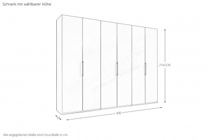 Glasgow von Wiemann - Kleiderschrank mit Mattglasfront weiß