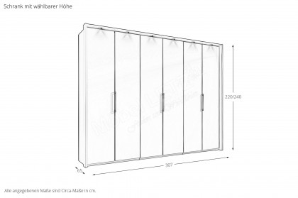 Glasgow von Wiemann - Kleiderschrank mit Mattglasfront weiß